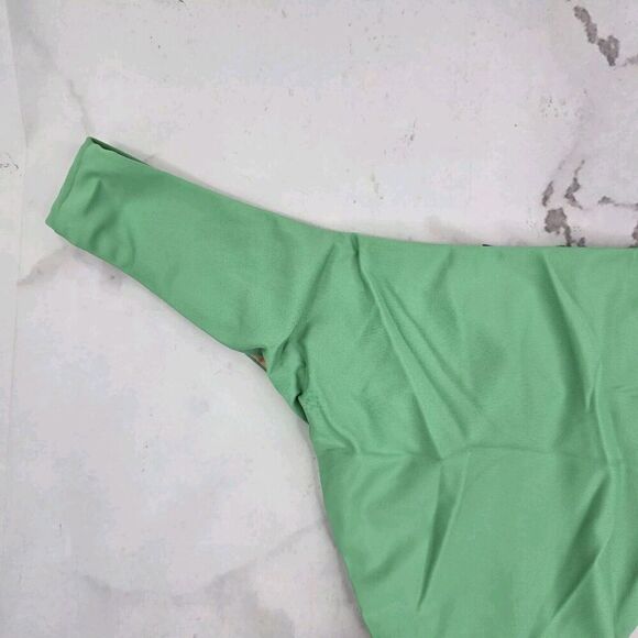 J Crew Swim Bottom XL Green Curved Waist Bikini High Cut Cheeky Mid Kelly BC125 - Picture 5 of 10